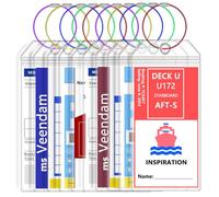 NCL Luggage Tag Holders,Clear Cruise Luggage Tag Holder Zip Seal with Steel Loops,Fits Printed (Not Mailed) Norwegian Cruise Line Ships & Tags for Cruises in, 2025 & 2026 (10PACK)