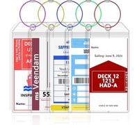 NCL Luggage Tag Holders, Clear, Wide-5Pack, Carnival Cruise Luggage Tags