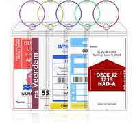 NCL Luggage Tag Holders, Clear, Wide-5Pack, NCL Cruise Luggage Tags