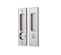 NCL Sliding Bathroom Door Lock, Brushed Nickel Sliding Door Handle