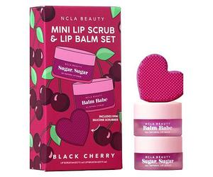 NCLA Black Cherry Lip Set 2 pcs Set - 5ml Mini Lip Scrub + 5ml Lip Balm Set
