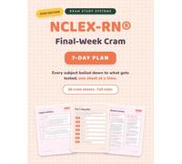 NCLEX-RN Final-W ram Book: 56 Full-Color Cram Sheets with a 7-Day Countdown Plan: Last-Week Review for Nursing Students, 2026 Edition