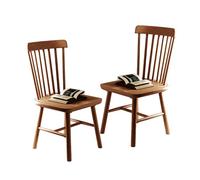 NCLOYN Windsor Dining Chairs Set of 2/4, French Country Solid Wood Kitchen Chair with High Spindle Back, Armless Side Chair for Kitchen and Dining Room, Restaurant, Living Room(Set of 2, Cherry)