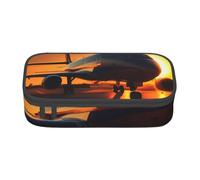 NCLSJFOV Airplane at Sunset Print Pencil Case Pencil Bag Pouch,Portable Desigh,Women Travel Makeup Bag, Purse