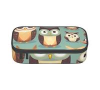 NCLSJFOV Animal Cartoon Owls Cute Print Pencil Case Pencil Bag Pouch,Portable Desigh,Women Travel Makeup Bag, Purse