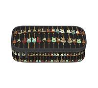 NCLSJFOV Art Guitar Pattern Large Pencil Case for Girls and Boys, Aesthetic Pencil Bag with Multi Compartments for Adults, Office Stationary Organizer Practical for Kids Teenage Women Men