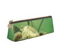 NCLSJFOV Baby Polar Bear Leather Pencil Pen Case with Zipper College School Office Organizer Pen Bag Pouch Box for Teen Girl Boy Men Women, Underwater Catfish Printing Makeup Bag Leather Pencil Case
