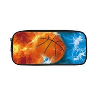 NCLSJFOV Basketball Flame Print Pencil Box for Big Little Kids School Office Home Supply Pen Case Pencil Case for Organize Adult Youth Pencil Pouch Stationery Case Travel Bag Cosmetic Bag Coin Purse