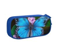 NCLSJFOV Beautiful Butterfly Printed Pencil Case Large Pen Bag Cute Pencil Box Pouch Office School Stationery Organizer for Girls Boys, Blue