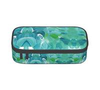 NCLSJFOV Blue Oil Paint Texture Large Pencil Case for Girls and Boys, Aesthetic Pencil Bag with Multi Compartments for Adults, Office Stationary Organizer Practical for Kids Teenage Women Men