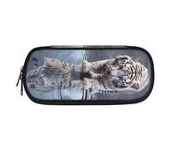 NCLSJFOV Cat Reflection Tiger Kids Girls Pencil Case Portable Pencil Box Large Capacity Pen Bag for School Supplies Stationery Bag Pencil Pouch with Zipper Pencil Holder
