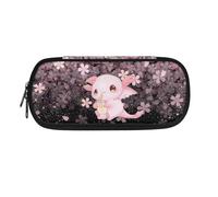 NCLSJFOV Cherry Blossom Axolotl Pencil Case Big Capacity Pencil Bag for Desk Organizer Pencil Box for Girls Portable Pencil Pouch for School Supplies Pen Pouch Bag