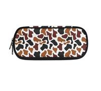 NCLSJFOV Cow Spot Print Student Pen Bag Brown Pencil Case Large Capacity Pencil Pouch for Kids Students Unisex Pen Bag Durable Zipper Office Stationery Organizer for School