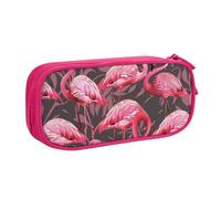 NCLSJFOV Cute Flamingo Pattern Printed Pencil Case Large Pen Bag Cute Pencil Box Pouch Office School Stationery Organizer for Girls Boys, Pink