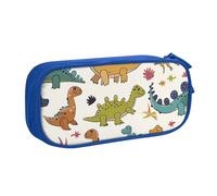 NCLSJFOV Dinosaur Pattern Printed Pencil Case Large Pen Bag Cute Pencil Box Pouch Office School Stationery Organizer for Girls Boys, Blue
