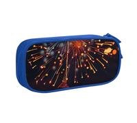 NCLSJFOV Fireworks at Night Printed Pencil Case Large Pen Bag Cute Pencil Box Pouch Office School Stationery Organizer for Girls Boys, Blue