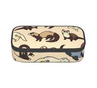 NCLSJFOV Hairy Ferret Personalised Printed Large Capacity Compartment Multifunctional Stationery Pencil Case