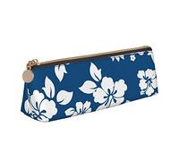 NCLSJFOV Hawaii Flower Print Leather Pencil Pen Case with Zipper College School Office Organizer Pen Bag Pouch Box for Teen Girl Boy Men Women, Hawaii Flower, One Size