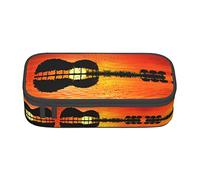 NCLSJFOV Lake Guitar Reflection Large Pencil Case for Girls and Boys, Aesthetic Pencil Bag with Multi Compartments for Adults, Office Stationary Organizer Practical for Kids Teenage Women Men