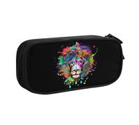 NCLSJFOV Lion Head in Colorful Graffiti Paint Pencil Case Pencil Pouch Marker Pen Case Portable Stationery Pencil Bag Cosmetic Bags Pouch pattern151