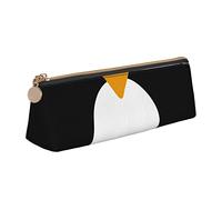 NCLSJFOV Panther with Blue Eyes Leather Pencil Pen Case with Zipper College School Office Organizer Pen Bag Pouch Box for Teen Girl Boy Men Women, Cute Penguin Printing Makeup Bag Leather Pencil Case