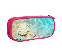 NCLSJFOV Pouch for School Office Supplies Beach Starfish Big Capacity Pen Case Large Capacity Pencil Bag for Students Stationery Pouch Pencil Box Desk Organizer with Smooth Zipper Portable Pencil