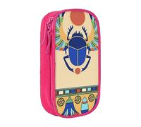 NCLSJFOV Pouch for School Office Supplies Big Capacity Egyptian Scarab Pen Case Large Capacity Pencil Bag for Students Stationery Pouch Pencil Box Desk Organizer with Smooth Zipper Portable Pencil