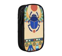 NCLSJFOV Pouch for School Office Supplies Big Capacity Egyptian Scarab Pen Case Large Capacity Pencil Bag for Students Stationery Pouch Pencil Box Desk Organizer with Smooth Zipper Portable Pencil