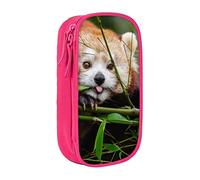 NCLSJFOV Pouch for School Office Supplies Big Capacity Little Red Panda Pen Case Large Capacity Pencil Bag for Students Stationery Pouch Pencil Box Desk Organizer with Smooth Zipper Portable Pencil
