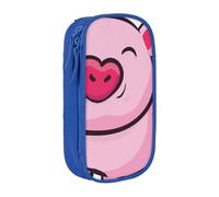 NCLSJFOV Pouch for School Office Supplies Big Capacity Smile Pink Pig Pen Case Large Capacity Pencil Bag for Students Stationery Pouch Pencil Box Desk Organizer with Smooth Zipper Portable Pencil