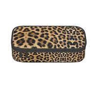 NCLSJFOV Rough Leopard Print Large Pencil Case for Girls and Boys, Aesthetic Pencil Bag with Multi Compartments for Adults, Office Stationary Organizer Practical for Kids Teenage Women Men