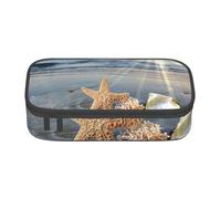 NCLSJFOV Seashells On The Beach Personalised Printed Large Capacity Compartment Multifunctional Stationery Pencil Case