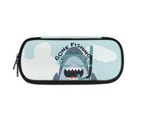 NCLSJFOV Sharks with Diving Goggles Student Pen Bag Pencil Case Large Capacity Pencil Pouch for Kids Students Unisex Pen Bag Durable Zipper Office Stationery Organizer for School