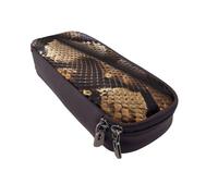 NCLSJFOV Snake Skin Printed Pencil Case Pen Bag - Pu Leather Students Stationery Pouch Pencil Box with Zipper for School Office Travel and Makeup