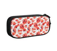 NCLSJFOV Watercolor Wild Red Poppies Pencil Case Pencil Pouch Marker Pen Case Portable Stationery Pencil Bag Cosmetic Bags Pouch pattern28