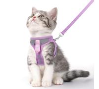 NCMAMA Cat Harness and Leash Set for Walking Escape Proof Soft Adjustable Kitten Harness Breathable Mesh with Reflective Stripes Harness for Kitten Puppy Rabbit