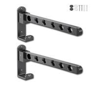 NCOALE 2 PCS Wall Mounted Clothes Airer, Foldable Wall Mounted Clothes Dryer with Screw Folding Clothes Drying Rack Heavy Duty Hanger for Laundry Bathroom Bedroom