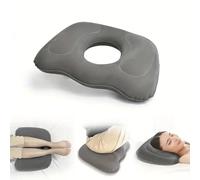 NCONCO Inflatable Donut Cushion, Portable Donut Pillow Seat Cushion, Pressure Relief Hemorrhoid Cushion, Ring Cushions for Women and Men, Blow Up Cushion Seat for Home, Office, Car, Daily Use, Grey
