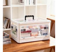 NCONCO Medicine Storage Box, 23L First Aid Organizer with 2 Removable Trays