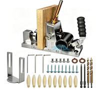 NCONCO Pocket Hole Jig Kit with Dust Vacuum Adapter, 12-33mm Adjustable Woodworking Drill Guide for Fast DIY Furniture Assembly, Clean Carpentry & Hidden Joints