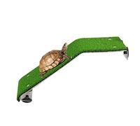 NCONCO Turtle Basking Platform, Aquarium Ramp Ladder, Fish Tank Tortoise Ramp Climb, Lifelike Green Turf Resting Terrace with Suction Cup, Aquarium Tank Ornament for Reptile Frog Terrapin