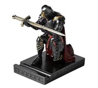 NCQIXIAO Medieval Templar Vanguard Officer Knight Pen Holder Pen Stand Desk Organizers and Accessories Resin Mobile Phone Stand as Gift for Office and Home Desk Organizer (Iron)