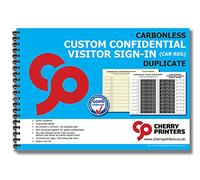 NCR *Custom* Confidential Visitor Sign in with CAR REG Duplicate Book A4 50 Sets 2 Pack