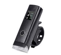 NCRD Bicycle Lights USB Rechargeable,Super Bright Sensor Bicycle Front Headlight,5 Light Modes,Waterproof,LED Digital Display Bike Light for All Bicycles (Color : Black)