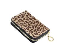 NCRJCZQL RFID Credit Card Holder Wallets Accordion for Women Leather Zipper Card Case Accordion Wallet for Ladies Girls, Leopard print, Art Print