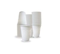 NCS35® Heavy Duty Reusable Plastic Disposable Clear Transparent/White 7oz Glasses/Cup Ideal for Picnics, Parties, Birthdays, and Weddings Outdoor Indoor Plastic Drink Cups (White 200)