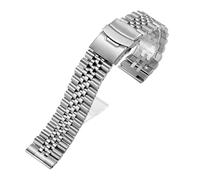NCSAJCNX Luxury Solid Stainless Steel Watch Bracelet Compatible With Seiko SKX009 Men's Diving Steel Folding Buckle Strap Bands(22mm)