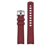 NCSAJCNX Silicone Rubber Strap Compatible With Omega X Compatible With Swatch Joint MoonSwatch Curved End Diving Sport Watch Band Bracelet 20mm Compatible With Seamaster 300(Red)