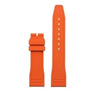 NCSAJCNX Soft Natural Fluorous FKM Rubber Watchband Compatible With IWC Strap Big Pilot's TOP 20mm 21mm 22mm Watch Band Compatible With Breitling(Orange,22MM_BLK FOLD BUCKLE)