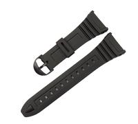 NCSAJCNX Watchband Compatible With Casio 3239 W-96H-1A 2A 9A Electronic Watch Dedicated Strap Black Men's Sport Silicone Bracelet